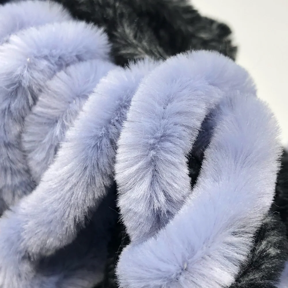 Whimsical Boucle-style‎ Loop Knit Scarf Blue Black